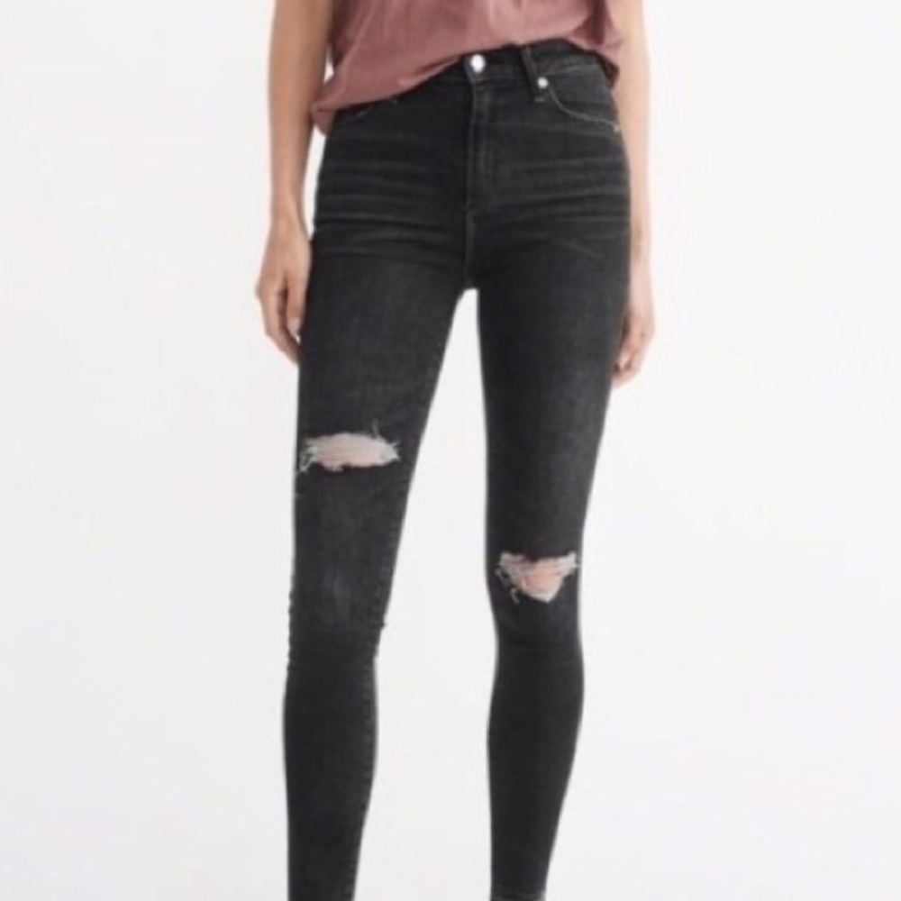 Abercrombie high rise skinny jeans 12 black
